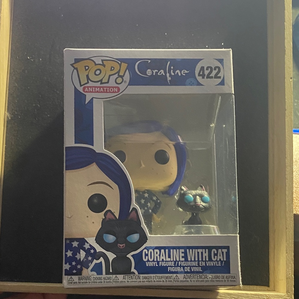 Funko Pop! Coraline with Cat Vinyl Figure - Blue, Black, White